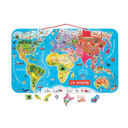 Puzzle monde magnétique 92 pièces | Janod Puzzle monde magnétique 92 pièces | Janod